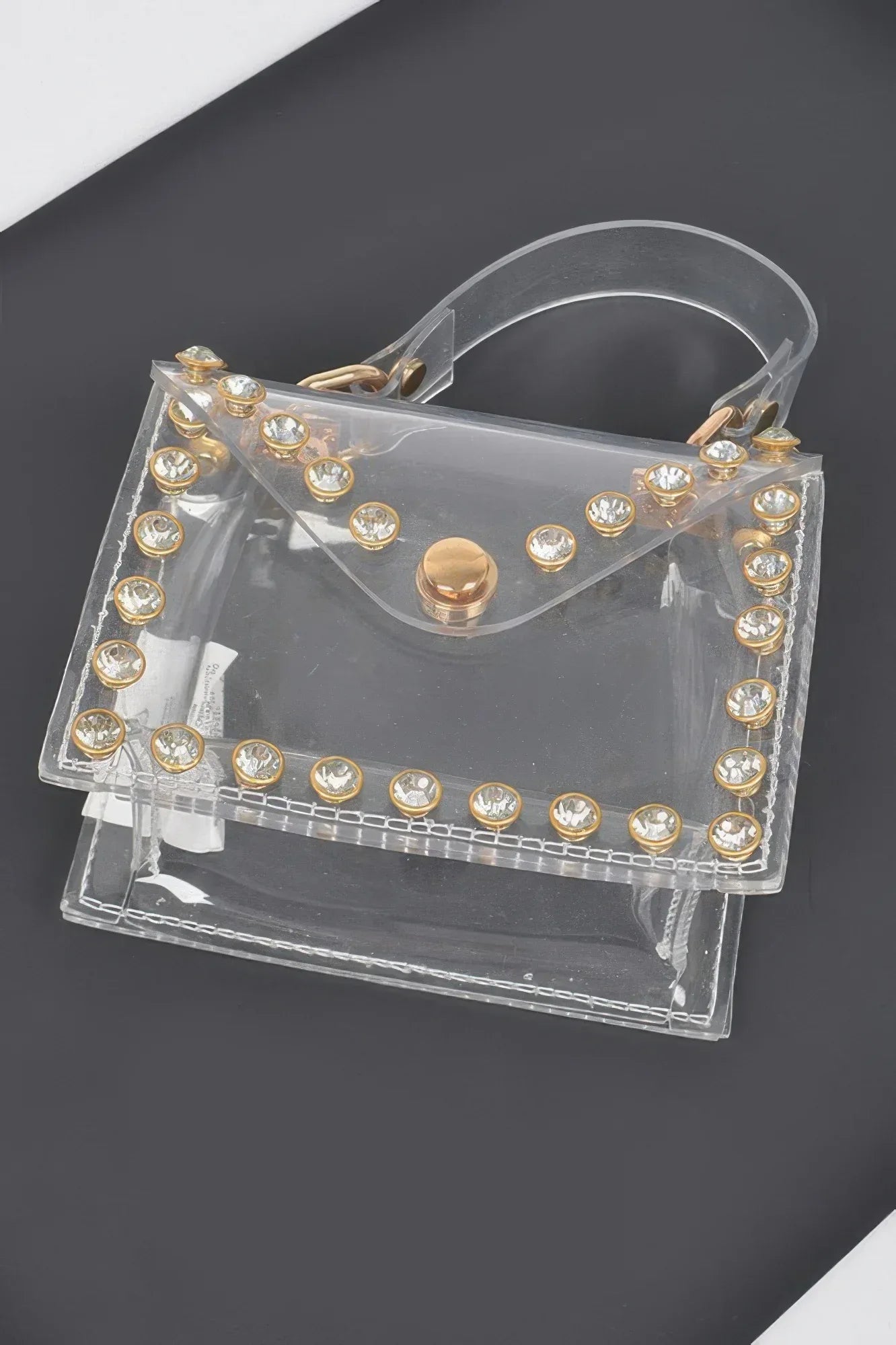 Rhinestone Stud Transparent Mini Bag | Mixtshop LLC