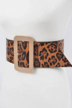 Simple Buckle Faux Leo Plus Size Belt | Mixtshop LLC