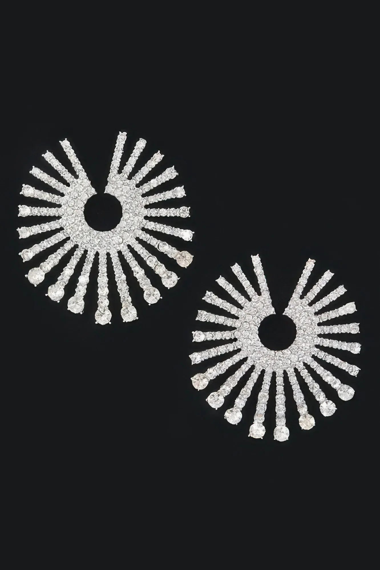 Rhinestone Fan Circle Earrings | Mixtshop LLC Main image