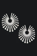 Rhinestone Fan Circle Earrings | Mixtshop LLC