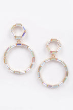 Double Circle Dangle Rhinestone Earring | Mixtshop LLC