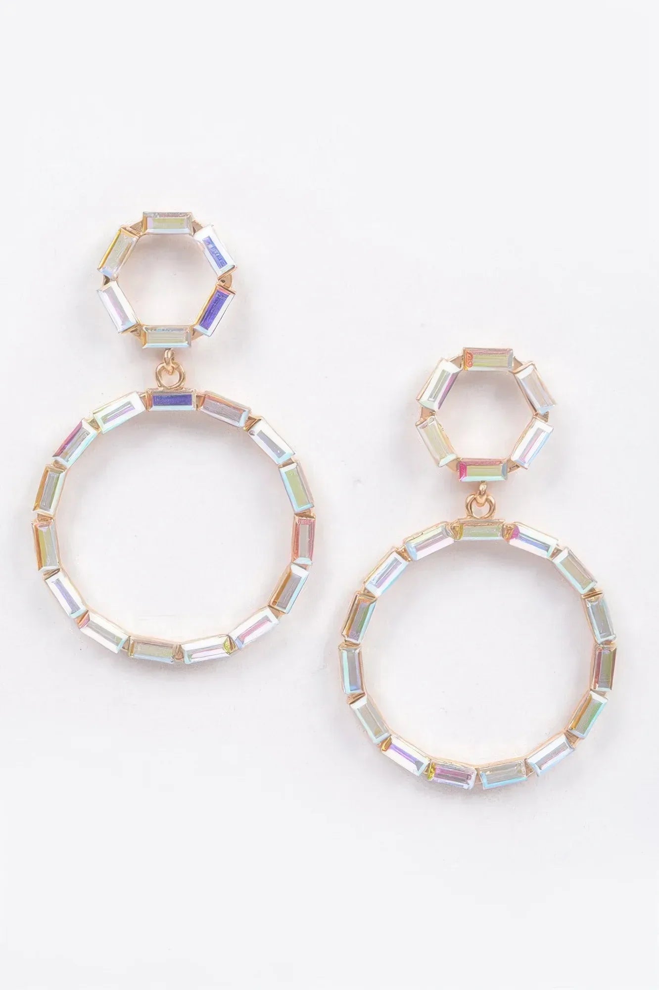 Double Circle Dangle Rhinestone Earring | Mixtshop LLC