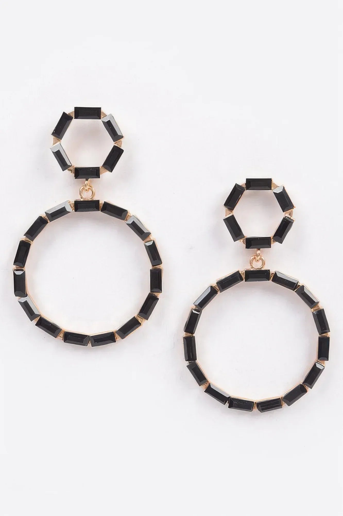 Double Circle Dangle Rhinestone Earring | Mixtshop LLC