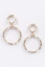Double Circle Dangle Rhinestone Earring | Mixtshop LLC