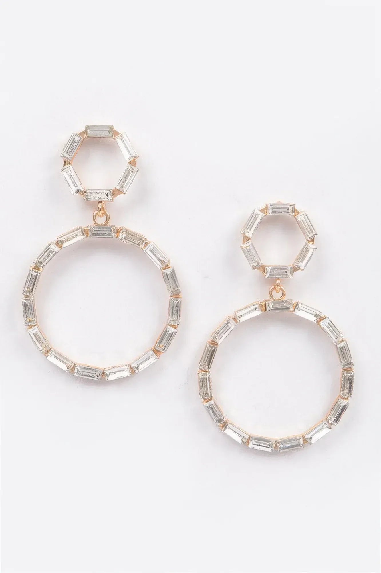 Double Circle Dangle Rhinestone Earring | Mixtshop LLC