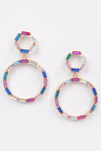 Double Circle Dangle Rhinestone Earring | Mixtshop LLC