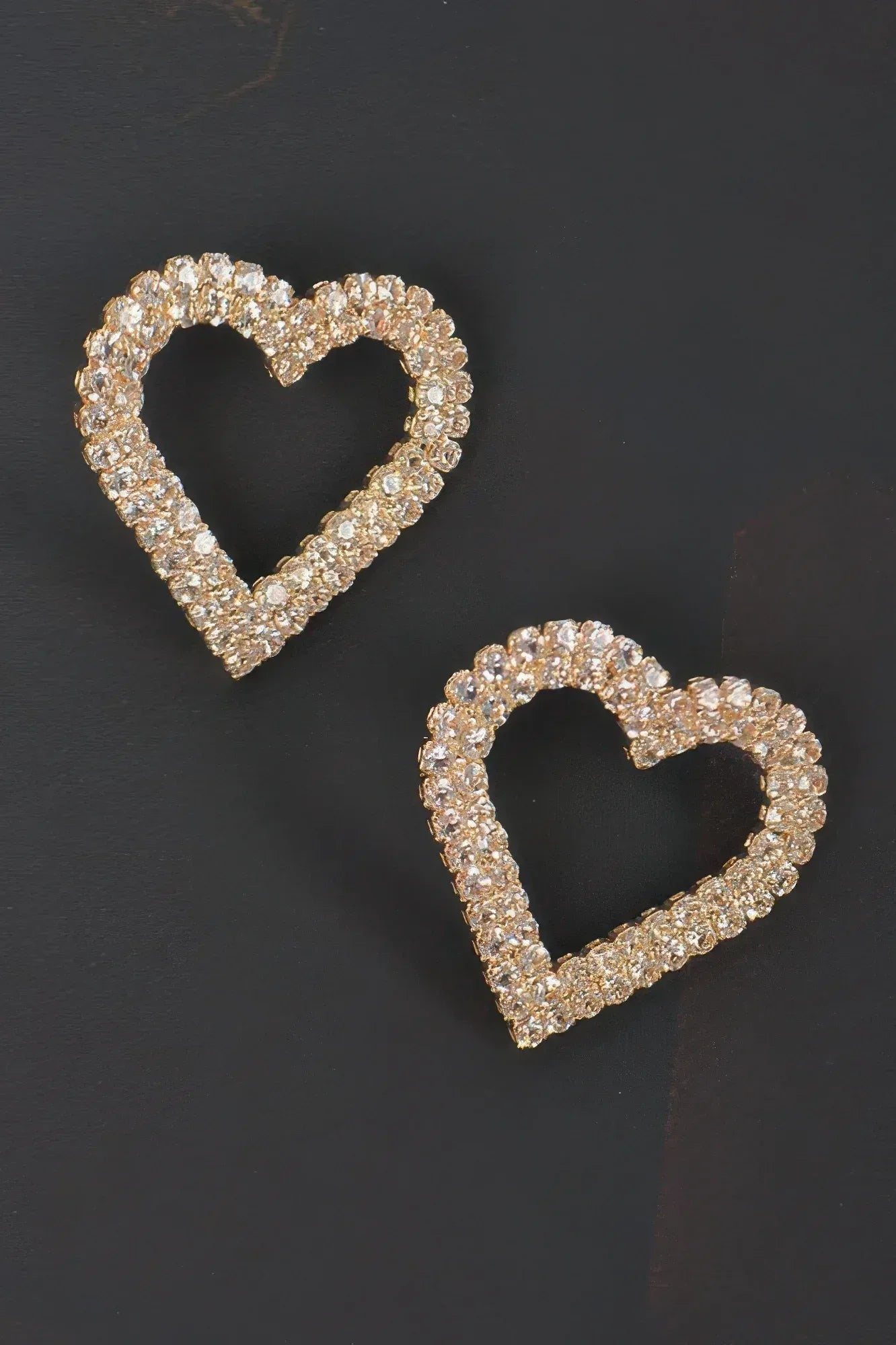 Heart Rhinestone Button Earring | Mixtshop LLC Main image