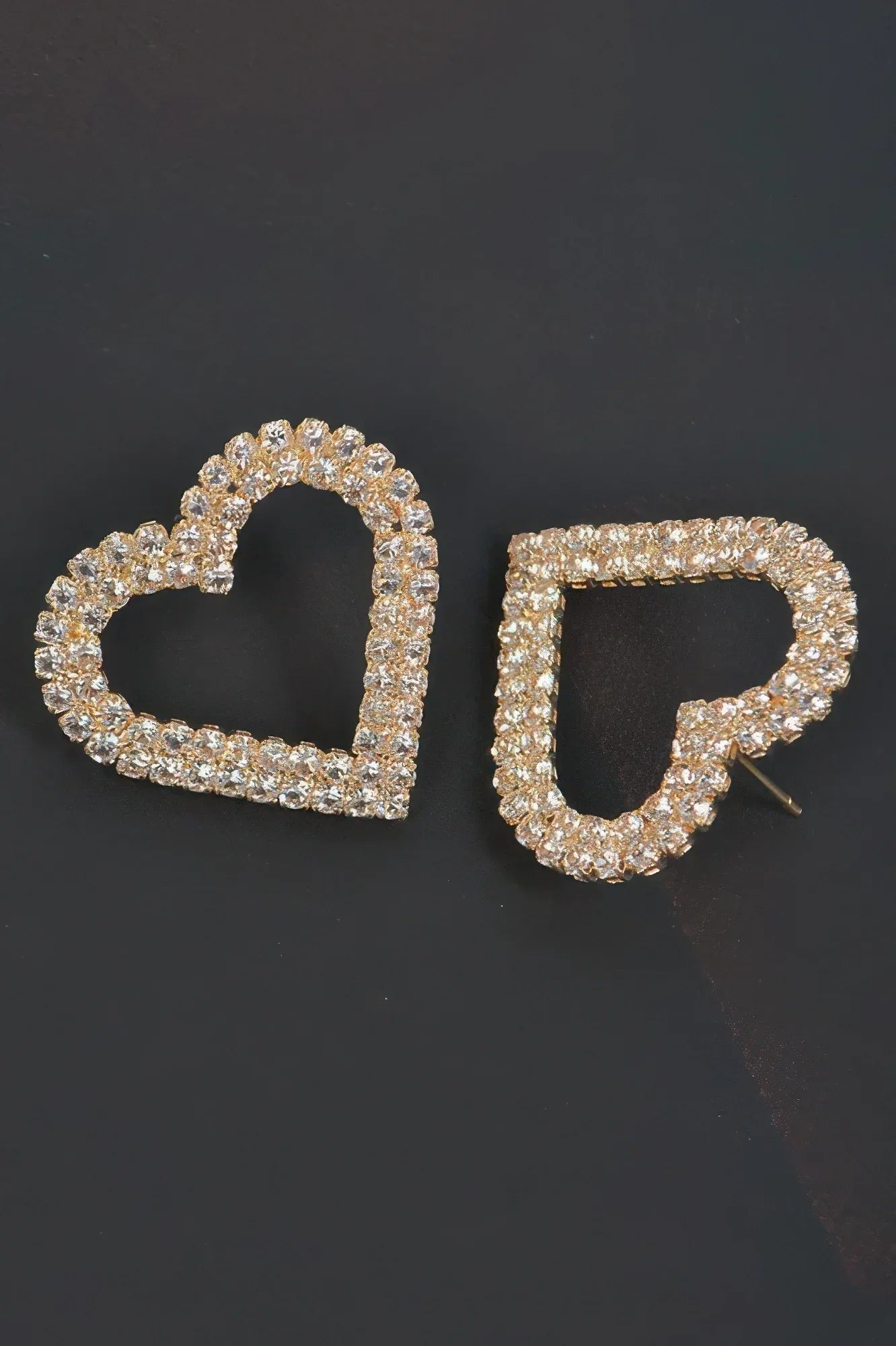 Heart Rhinestone Button Earring | Mixtshop LLC