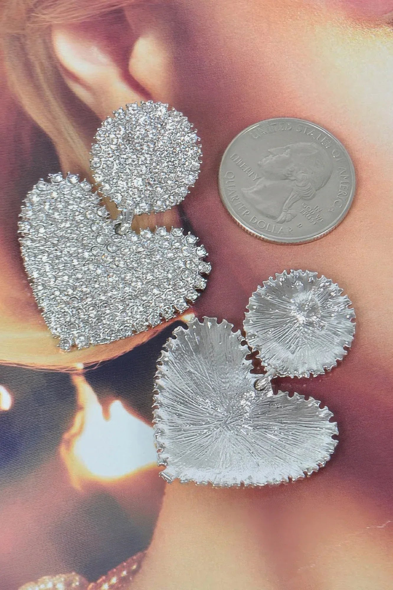 Heart Rhinestone Earrings | Mixtshop LLC