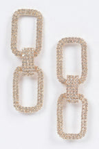 Two Rectangle Shape Rhinestone Earrings | Mixtshop LLC