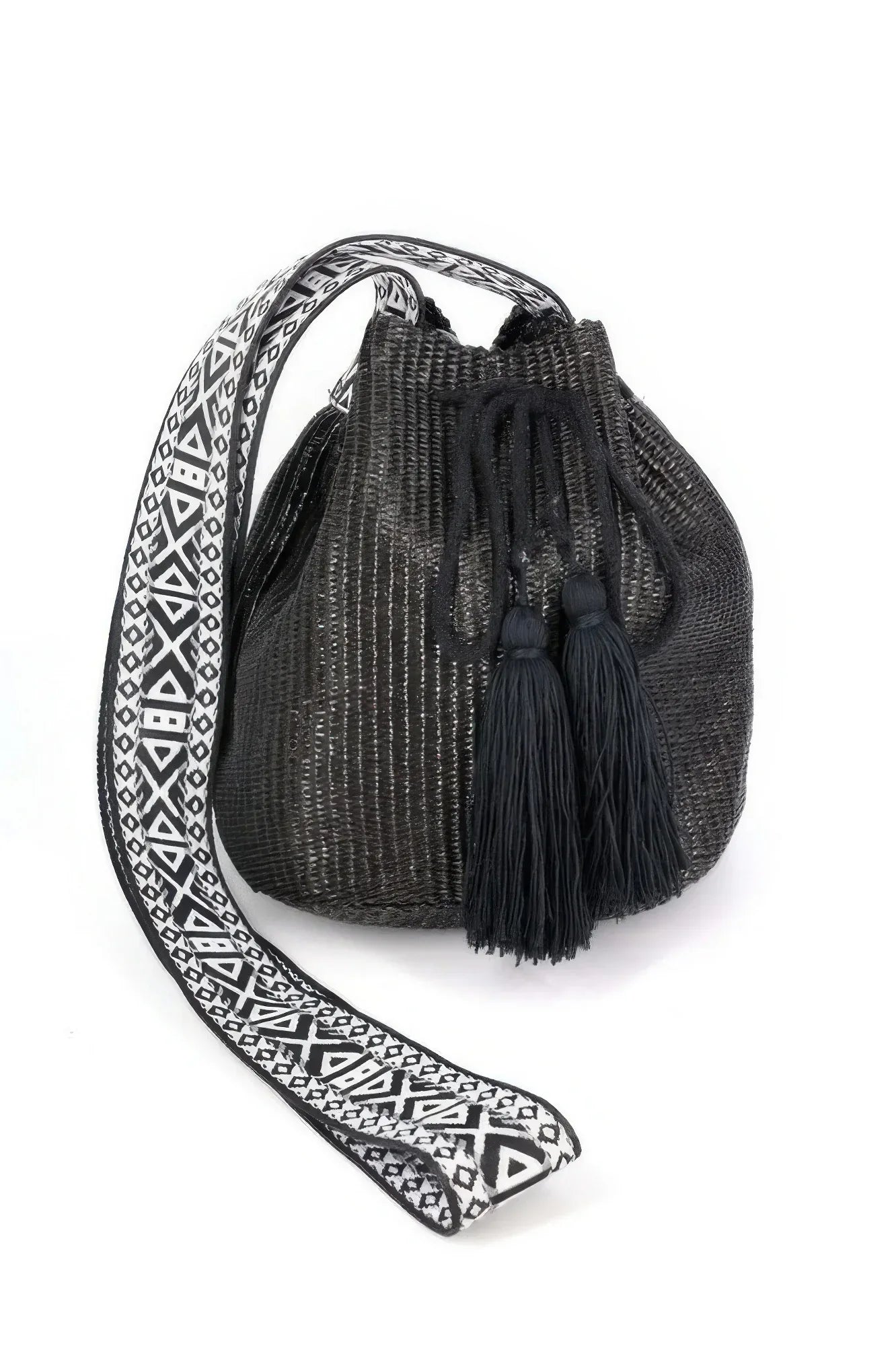 Solid Bucket Bag With Aztec Strap | Mixtshop LLC Main image