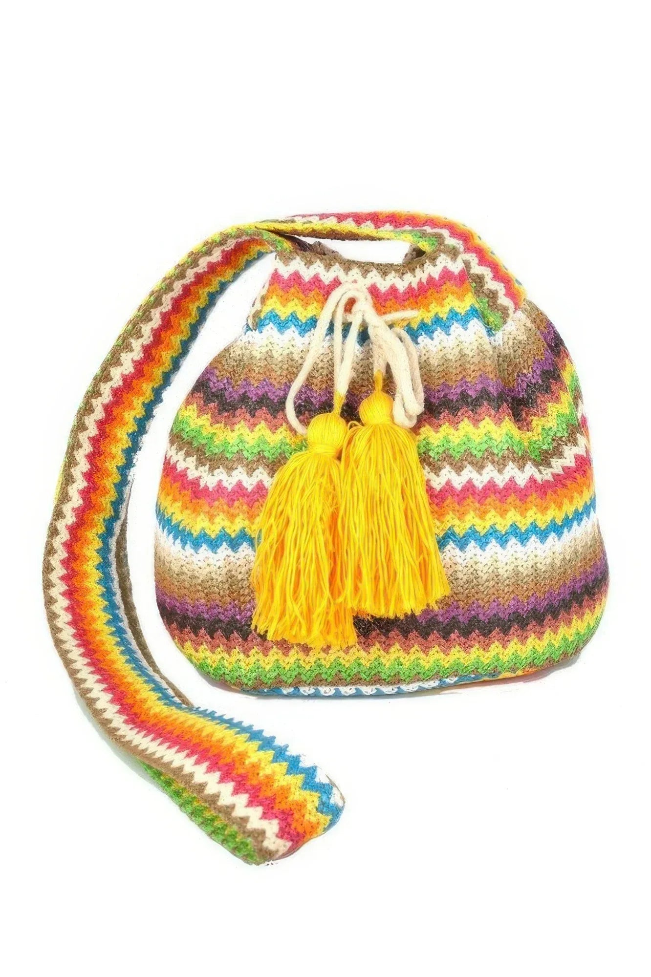 Multi Color Chevron Bucket Bag | Mixtshop LLC Main image