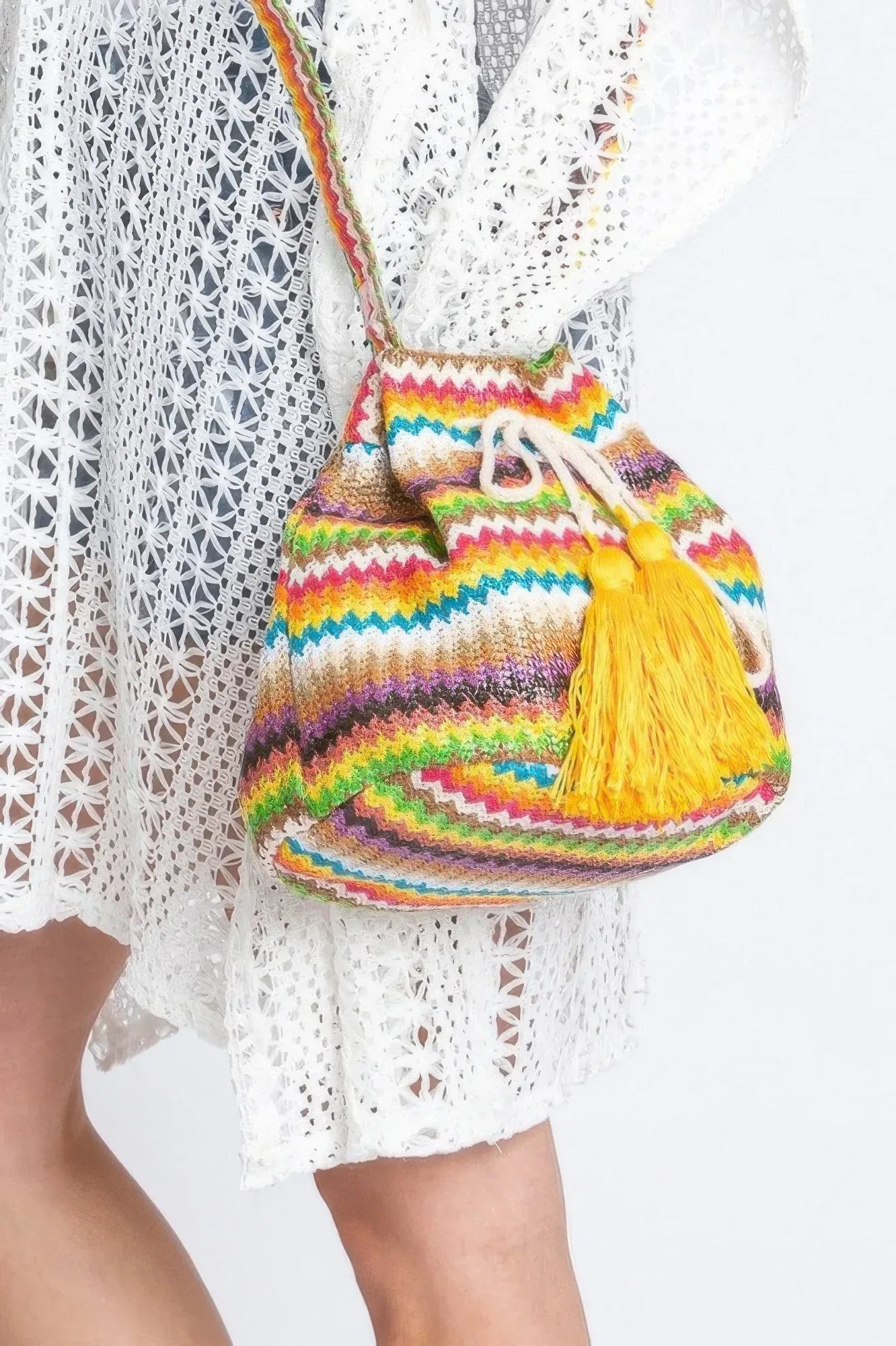 Multi Color Chevron Bucket Bag | Mixtshop LLC
