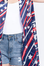 Diagonal Stripes And Stars Print Vest | Mixtshop LLC