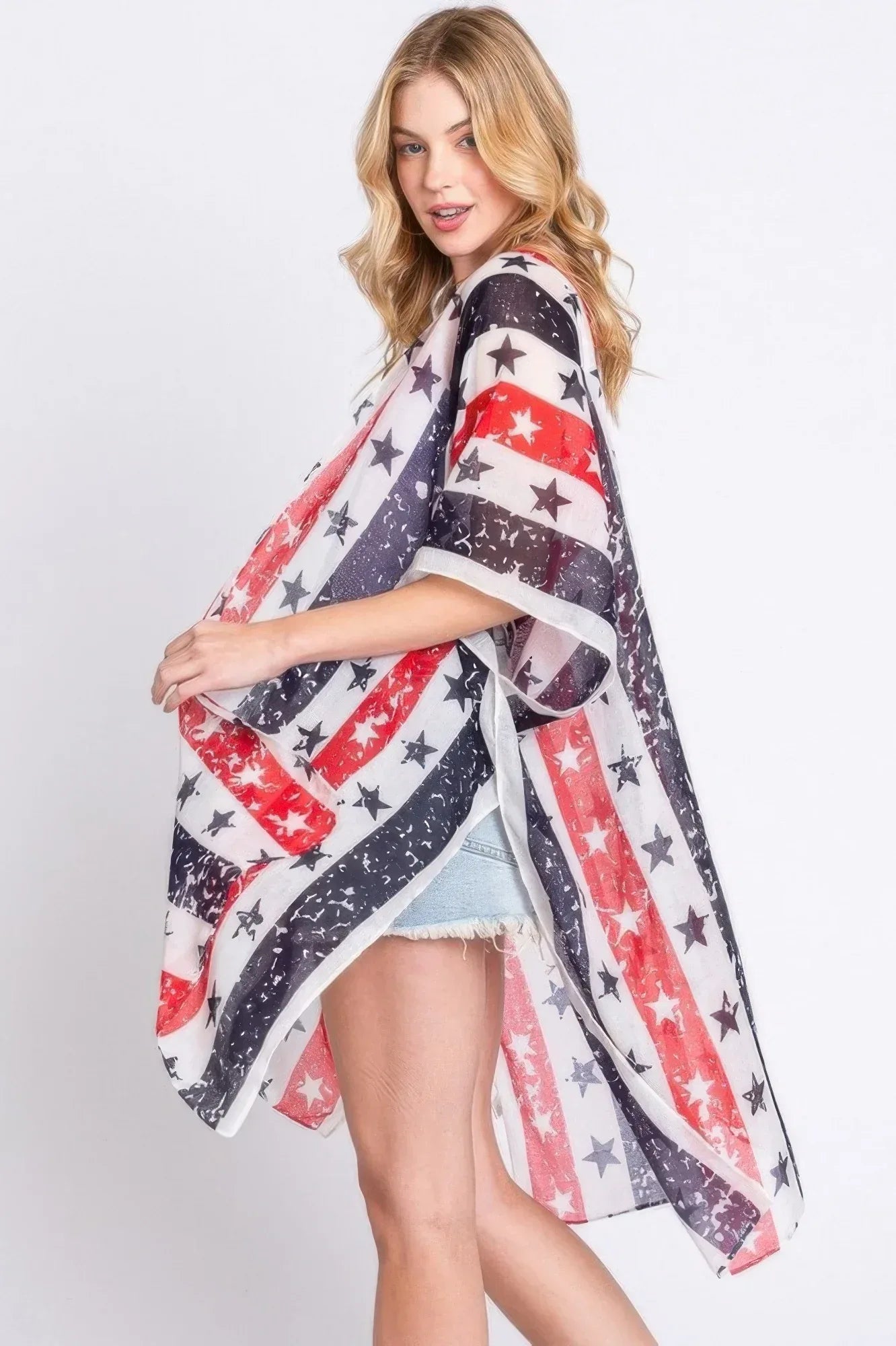 Stripe And Star American Flag Kimono | Mixtshop LLC