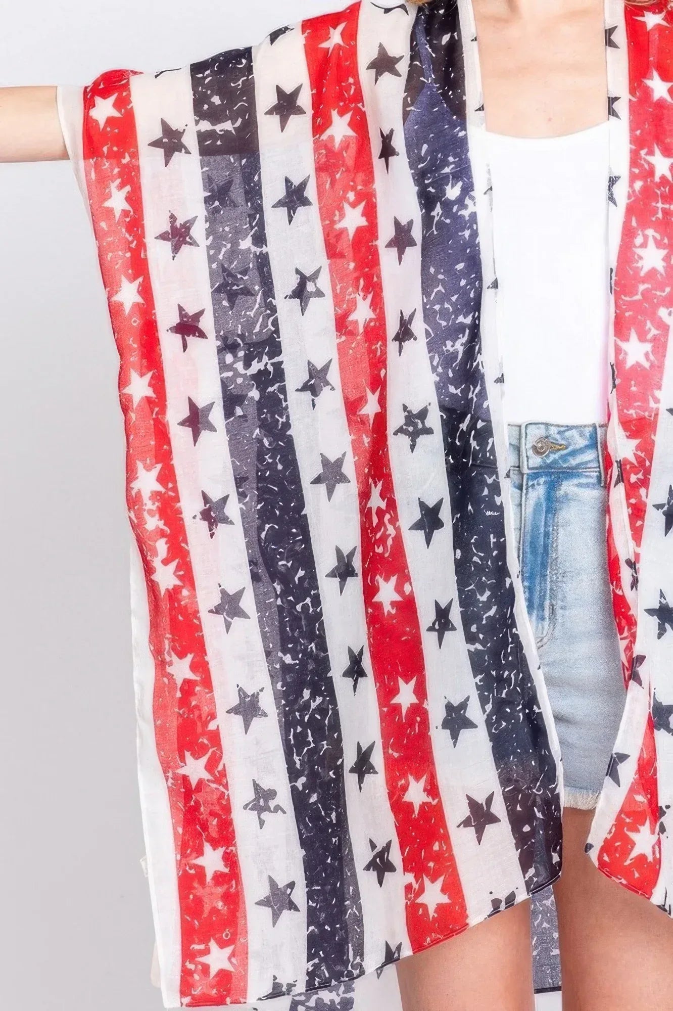 Stripe And Star American Flag Kimono | Mixtshop LLC
