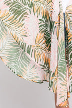 Tropical Leaves Print Shawl Cover-up | Mixtshop LLC