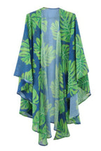 Tropical Leaves Print Shawl Cover-up | Mixtshop LLC