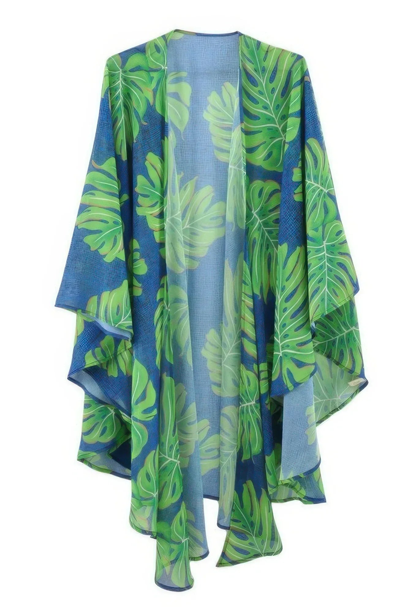 Tropical Leaves Print Shawl Cover-up | Mixtshop LLC
