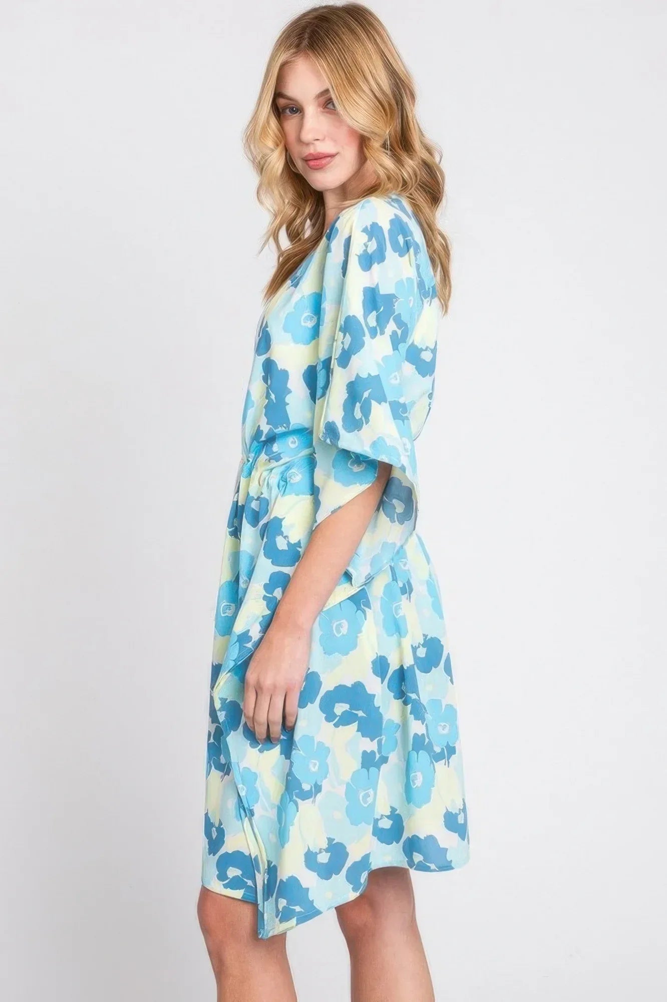 Flower Print Self-tie Drawstring Open Front Cover | Mixtshop LLC