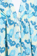 Flower Print Self-tie Drawstring Open Front Cover | Mixtshop LLC
