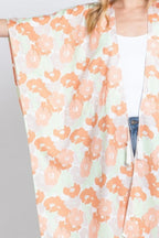 Flower Print Self-tie Drawstring Open Front Cover | Mixtshop LLC