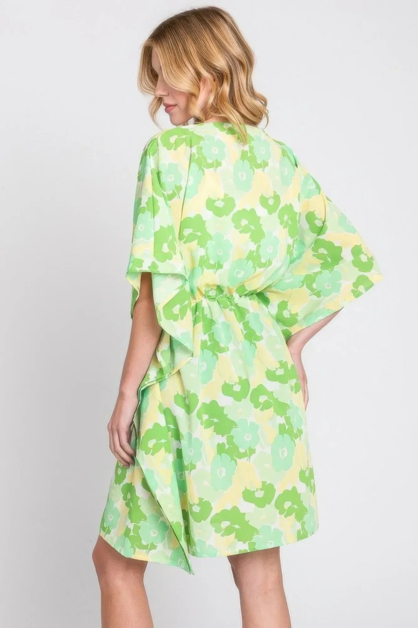 Flower Print Self-tie Drawstring Open Front Cover | Mixtshop LLC