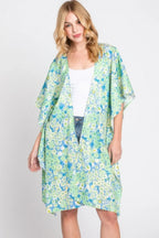 Flower Print Self-tie Drawstring Open Front Cover | Mixtshop LLC