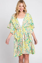 Flower Print Self-tie Drawstring Open Front Cover | Mixtshop LLC