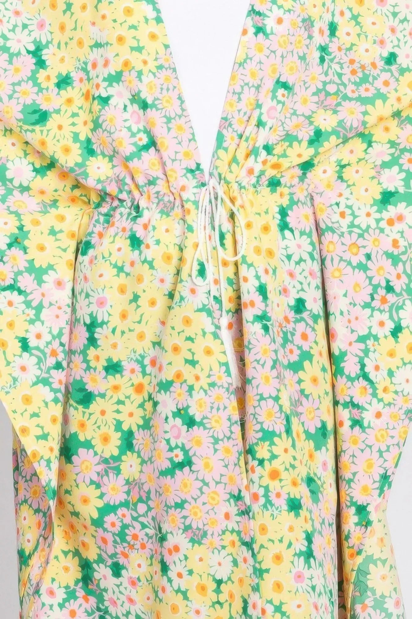 Flower Print Self-tie Drawstring Open Front Cover | Mixtshop LLC