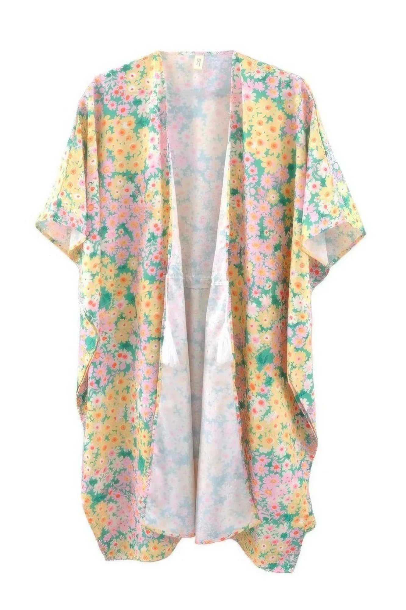 Flower Print Self-tie Drawstring Open Front Cover | Mixtshop LLC