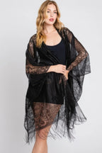 Floral Lace Kimono With Tassel | Mixtshop LLC