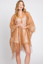Floral Lace Kimono With Tassel | Mixtshop LLC