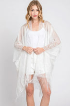 Floral Lace Kimono With Tassel | Mixtshop LLC