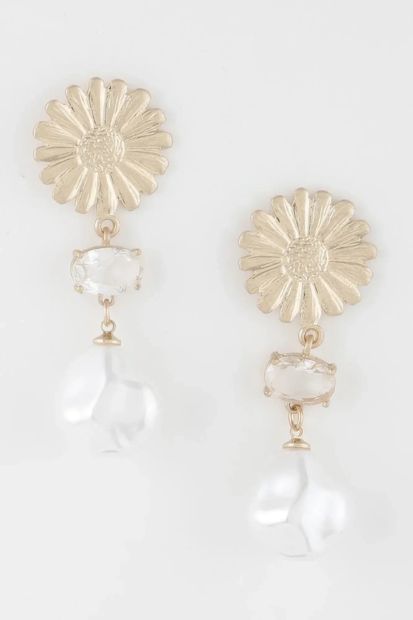 Sunflower Pearl Drop Earrings | Mixtshop LLC