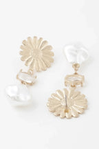 Sunflower Pearl Drop Earrings | Mixtshop LLC