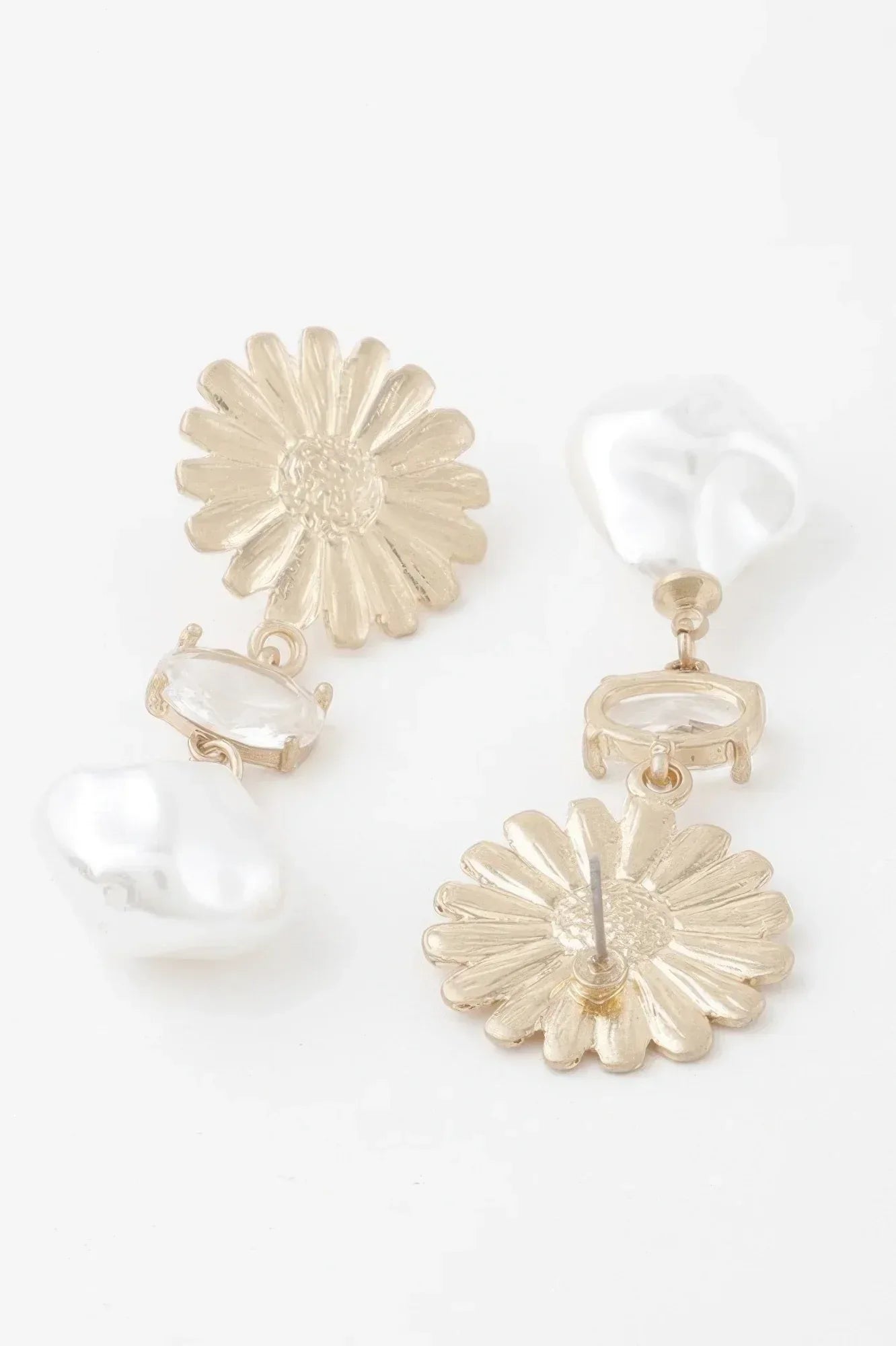 Sunflower Pearl Drop Earrings | Mixtshop LLC