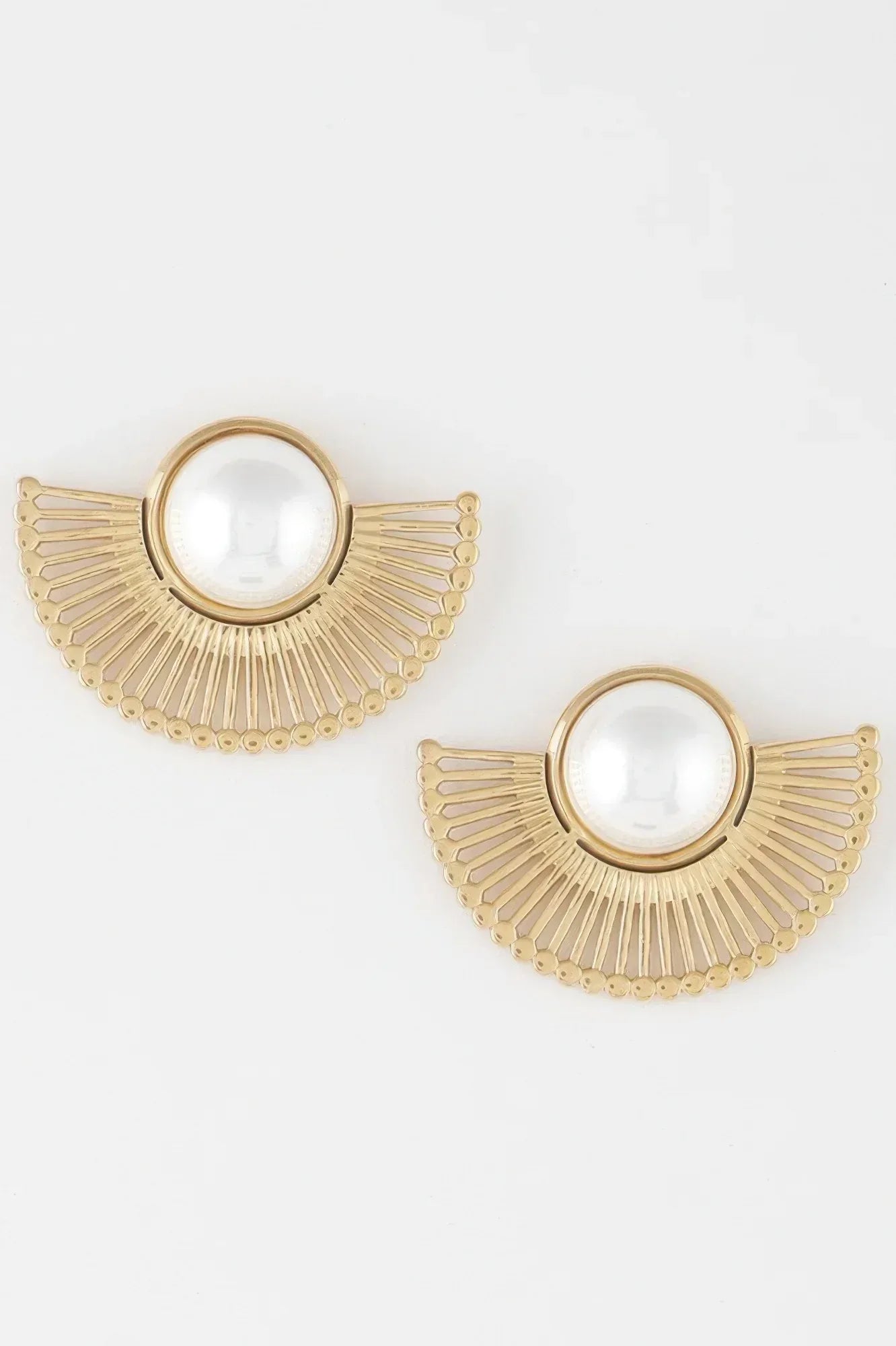 Half Rising Sun Pearl Earrings | Mixtshop LLC Main image