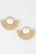 Half Rising Sun Pearl Earrings | Mixtshop LLC