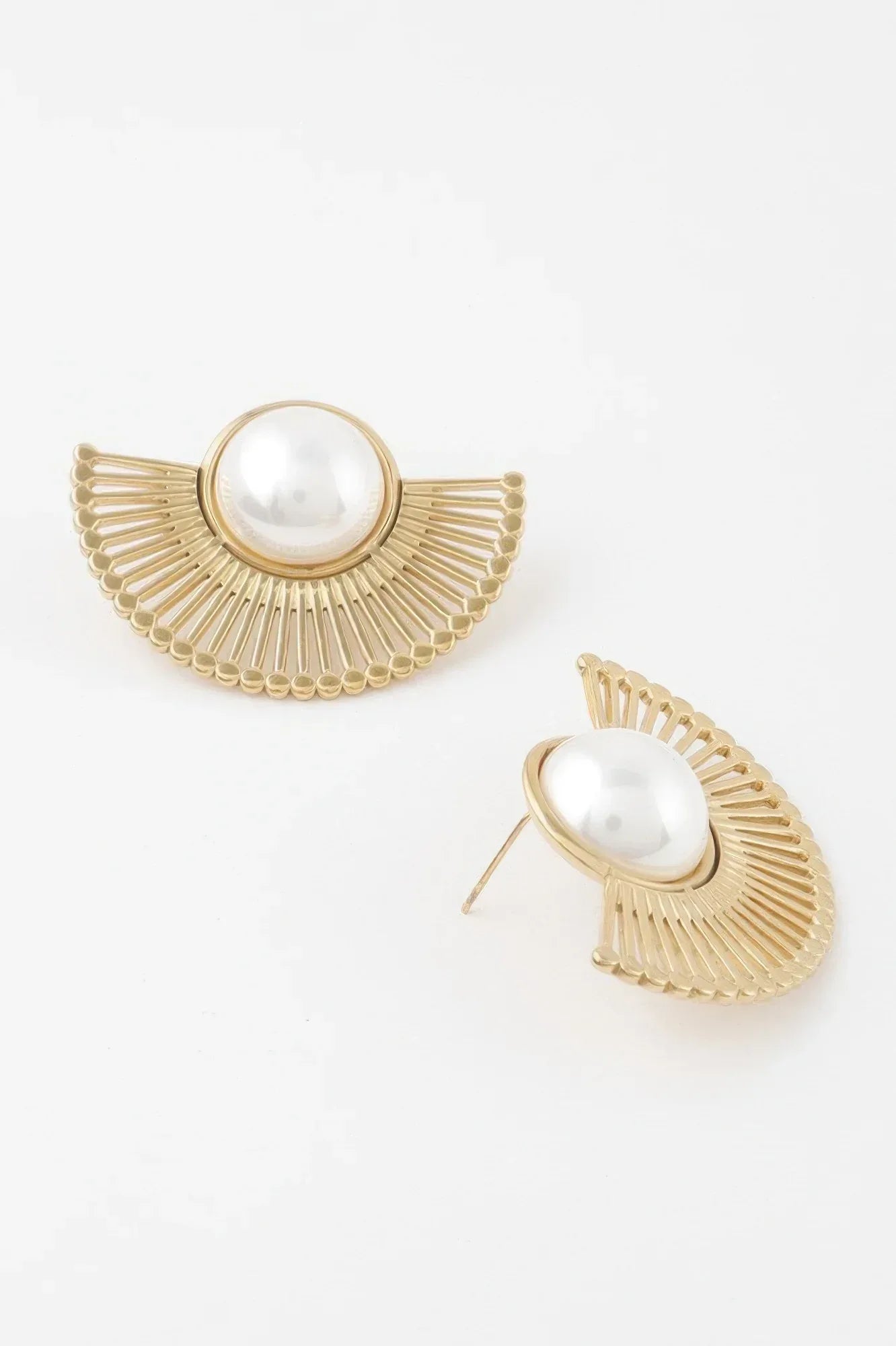 Half Rising Sun Pearl Earrings | Mixtshop LLC