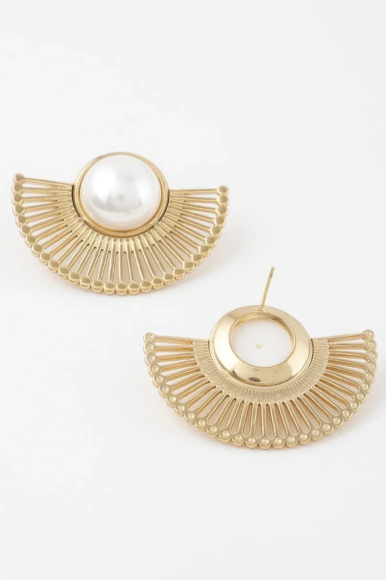 Half Rising Sun Pearl Earrings | Mixtshop LLC