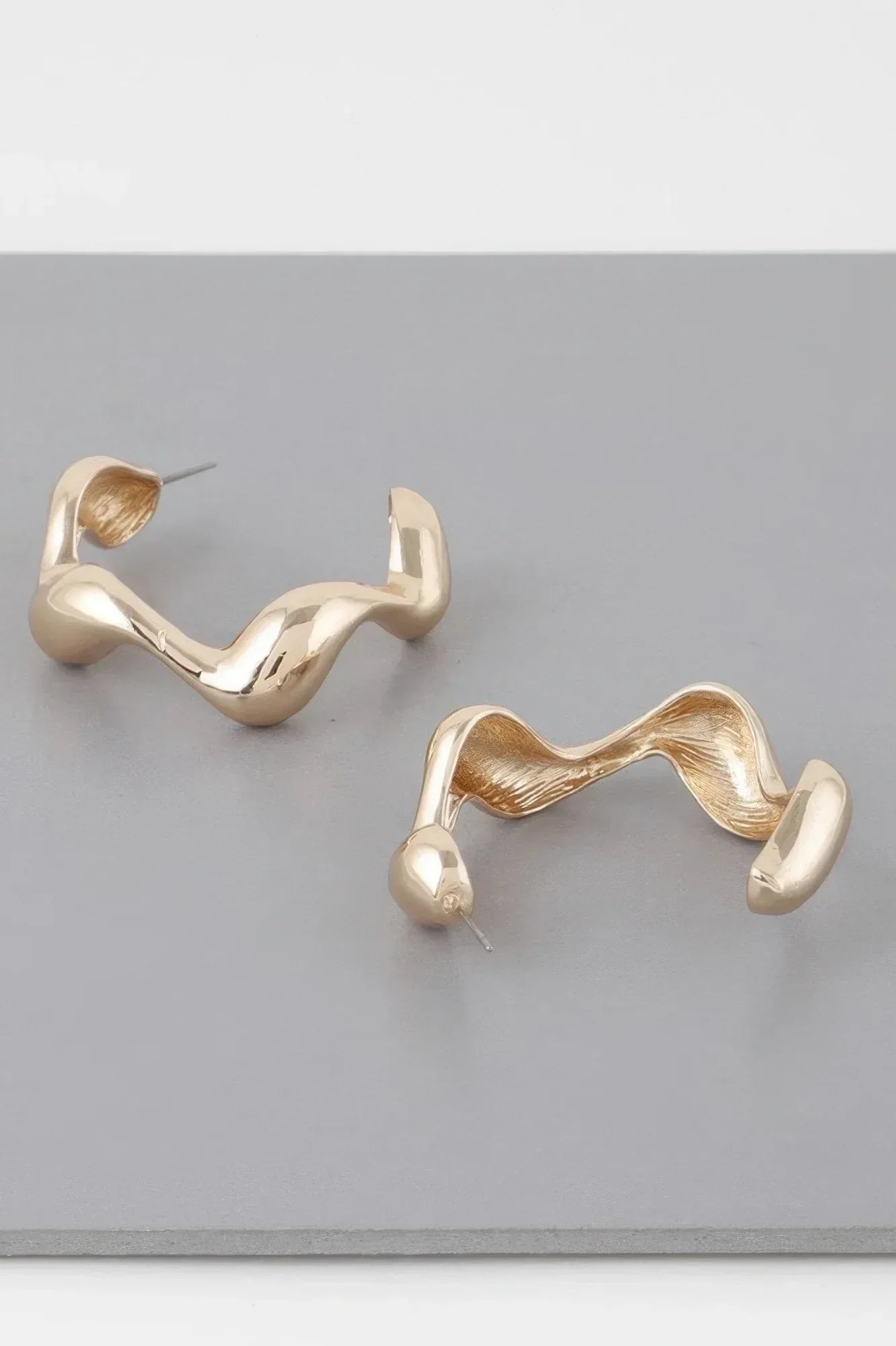 Liquid Wave Hoop Earrings Secondary image