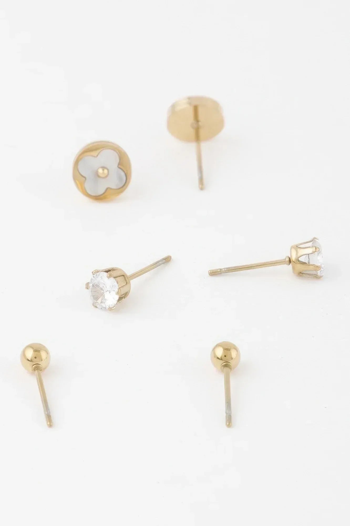 Multi Jewel Stud Earrings Set Secondary image