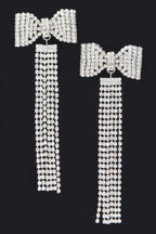 Rhinestone Bow Fringe Earring | Mixtshop LLC