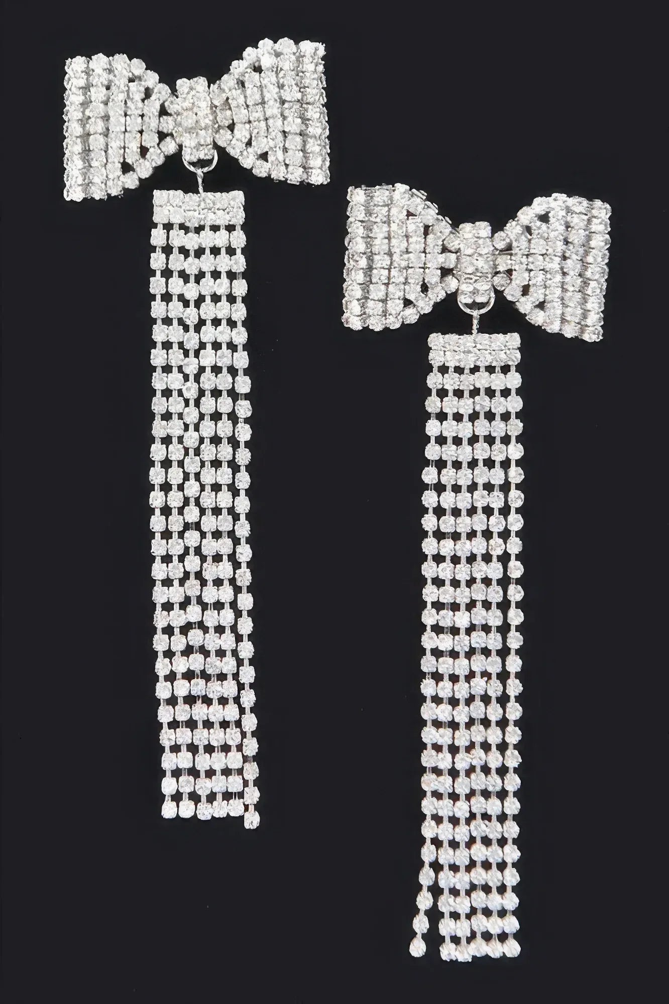 Rhinestone Bow Fringe Earring | Mixtshop LLC