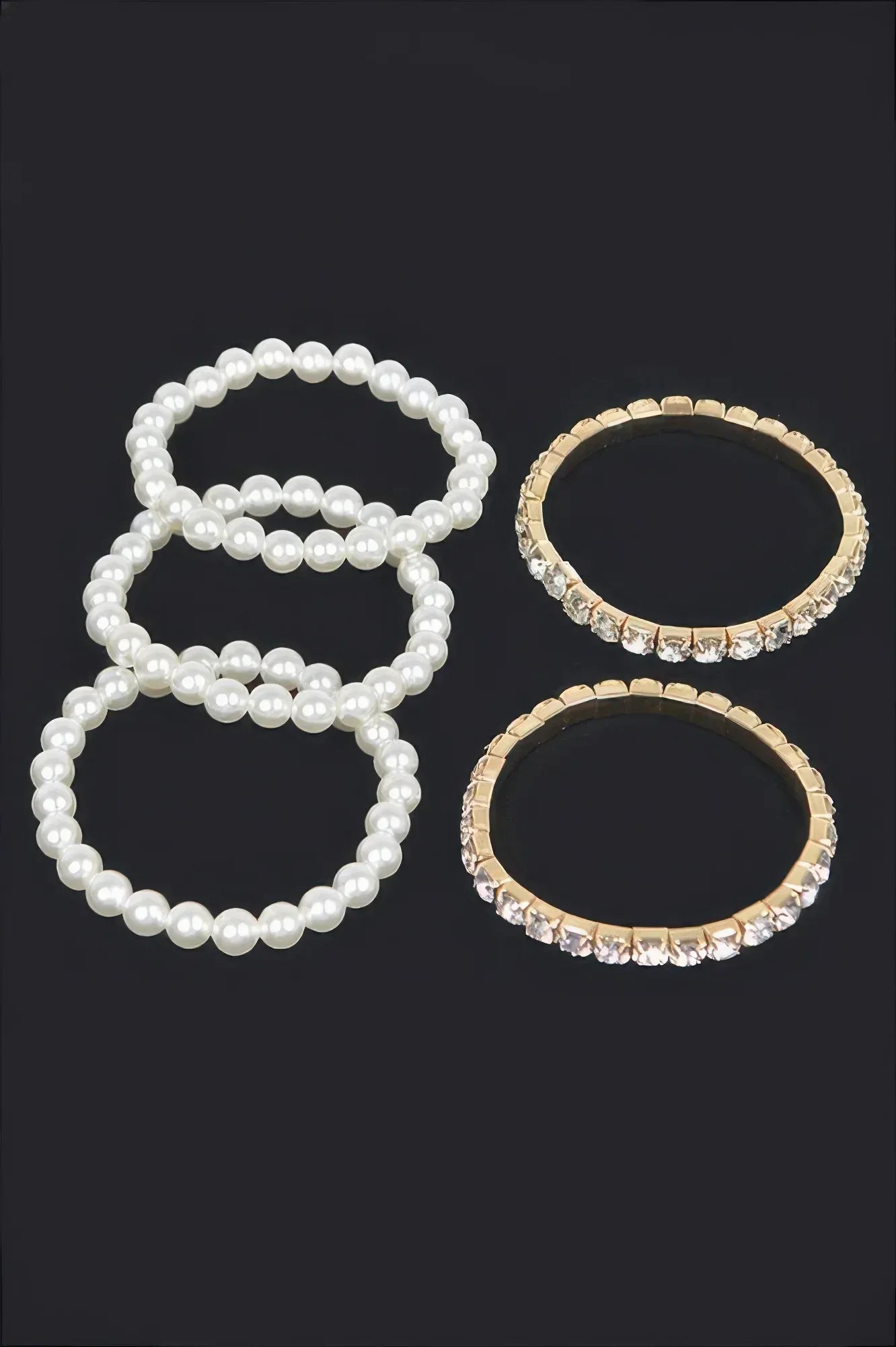 Faux Pearl Rhinestone Stretch Bracelet | Mixtshop LLC
