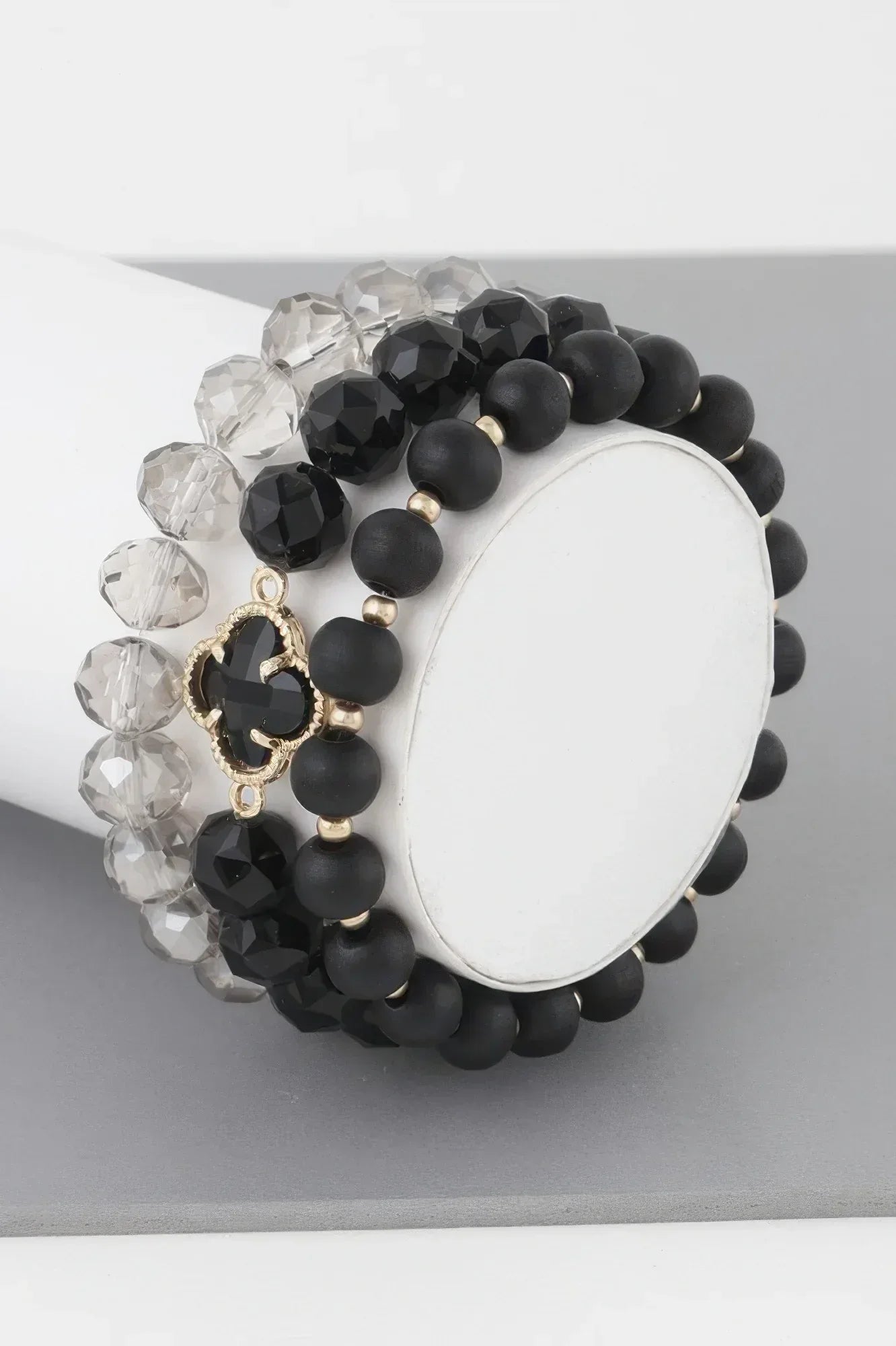 Triple Crystal Clover Bead Bracelet | Mixtshop LLC