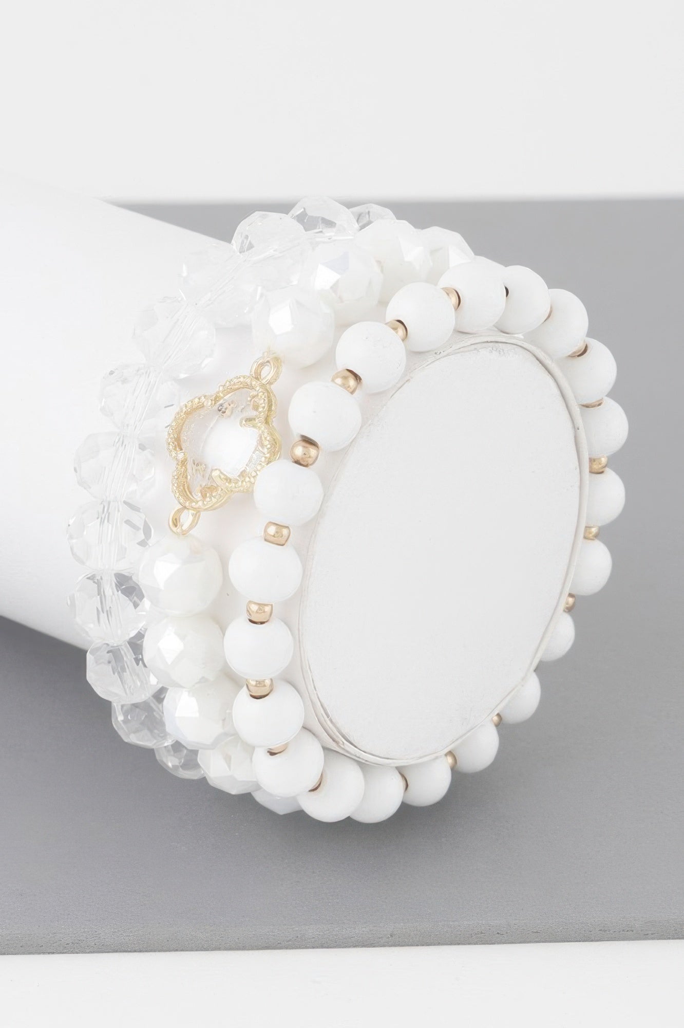 Triple Crystal Clover Bead Bracelet Secondary image