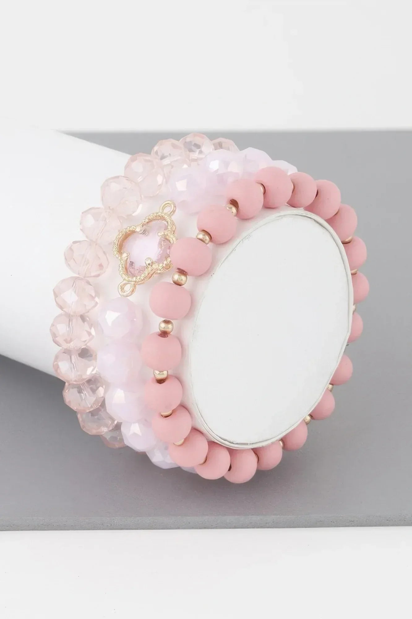 Triple Crystal Clover Bead Bracelet | Mixtshop LLC