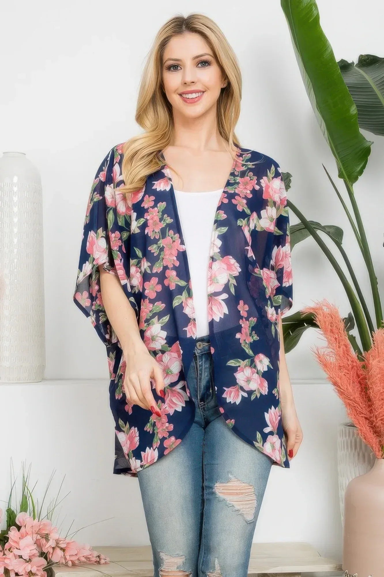Flower Print Kimono | Mixtshop LLC Main image
